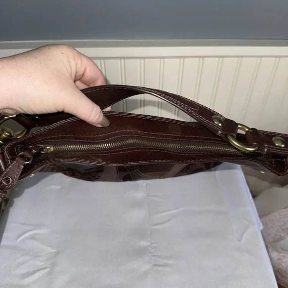 COACH Zoe Patchwork Brown Leather Hobo Shoulder Bag Handbag Purse Y2K